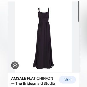 Amsale black chiffon GB035F dress. Size 8.